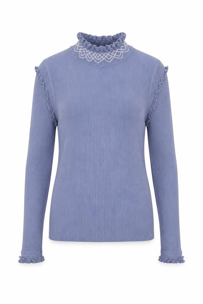 River Island Womens Blue Round Neck Viscose Pullover Jumper Size 10
