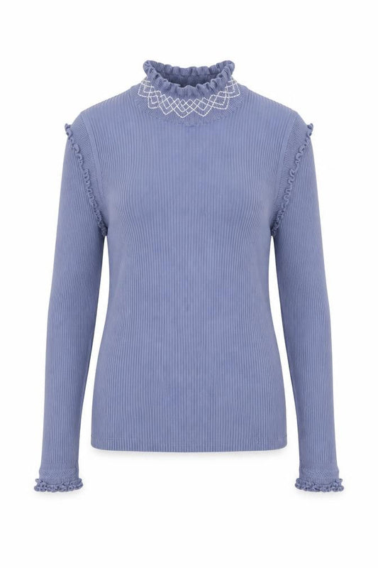 River Island Womens Blue Round Neck Viscose Pullover Jumper Size 10