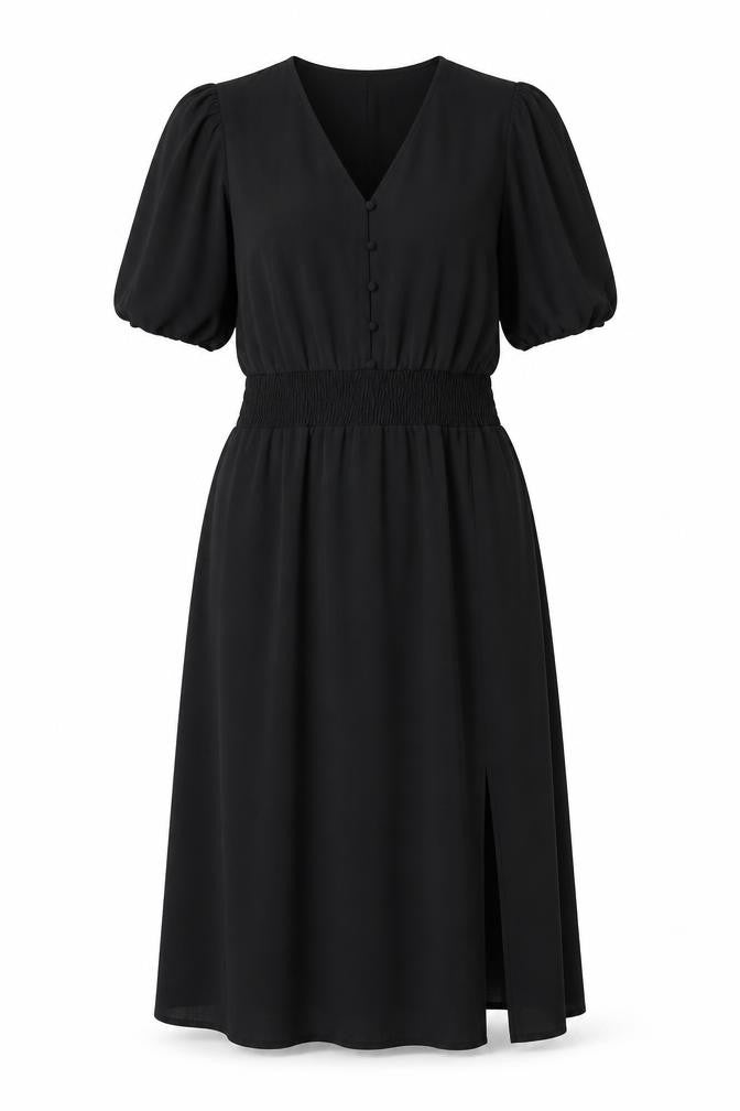 Friends Like These Womens Black Polyester Maxi Size 12 V-Neck Pullover - Side Slit(s)
