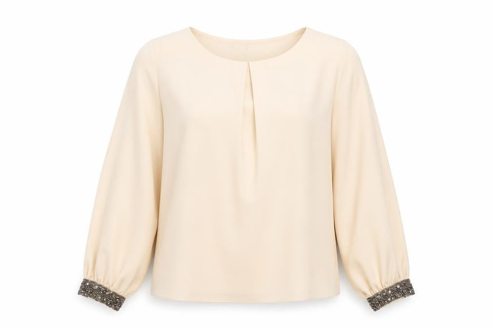 Dorothy Perkins Womens Ivory Polyester Basic Blouse Size 10 Round Neck