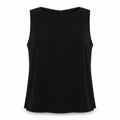 St Michael Womens Black Polyester Basic Tank Size 22 Round Neck