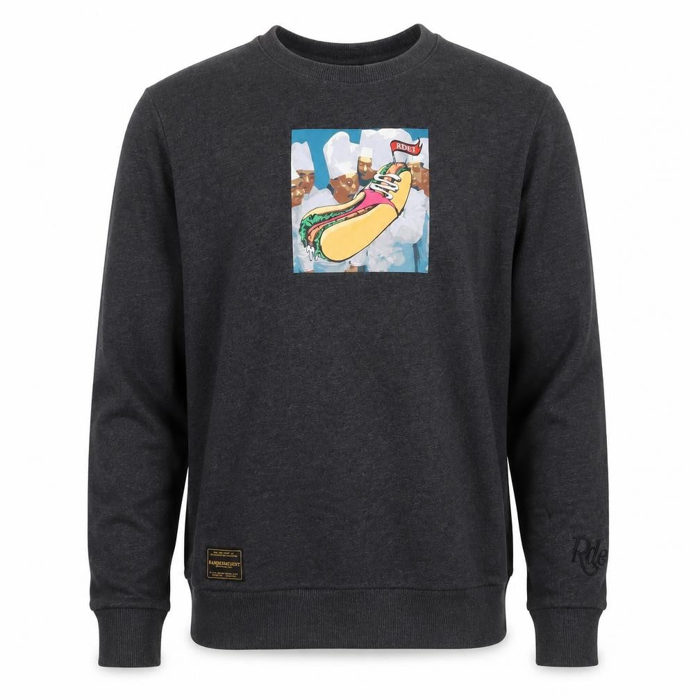 Mtee Mens Grey Cotton Pullover Sweatshirt Size XL - Hotdog