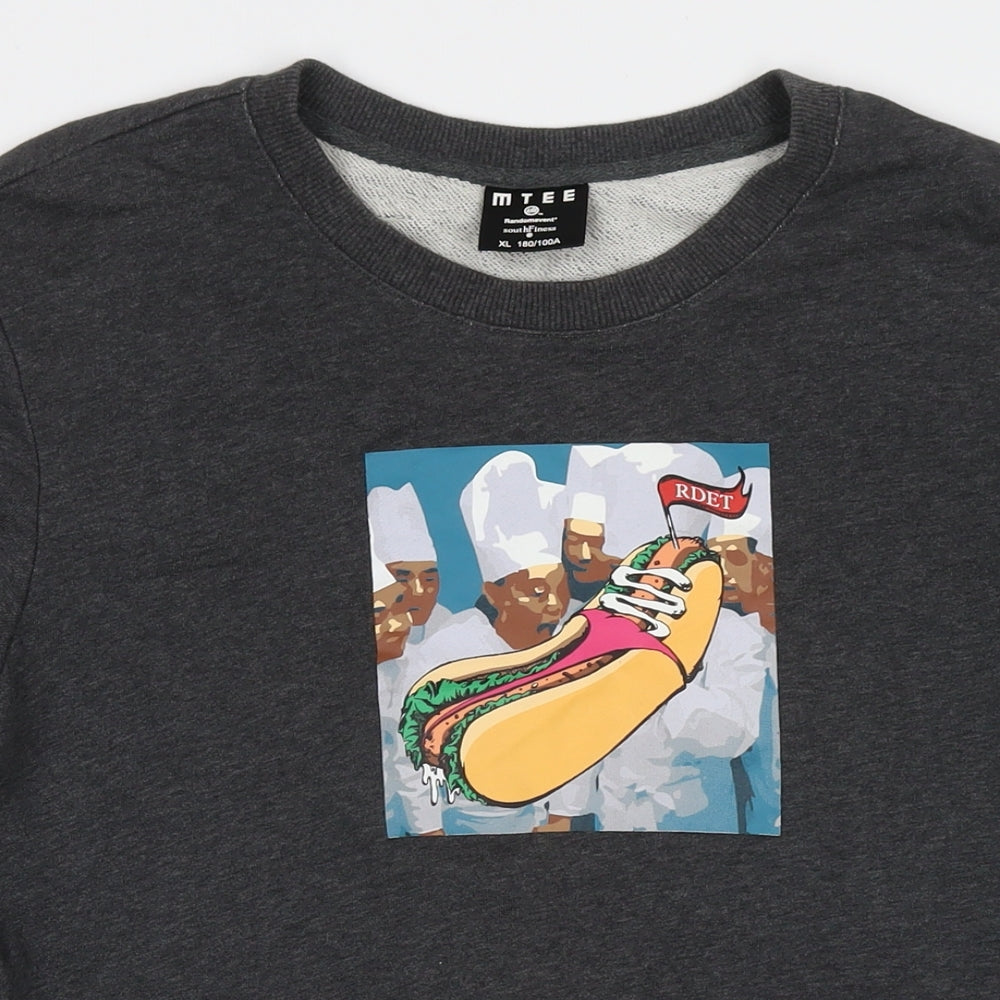 Mtee Mens Grey Cotton Pullover Sweatshirt Size XL - Hotdog