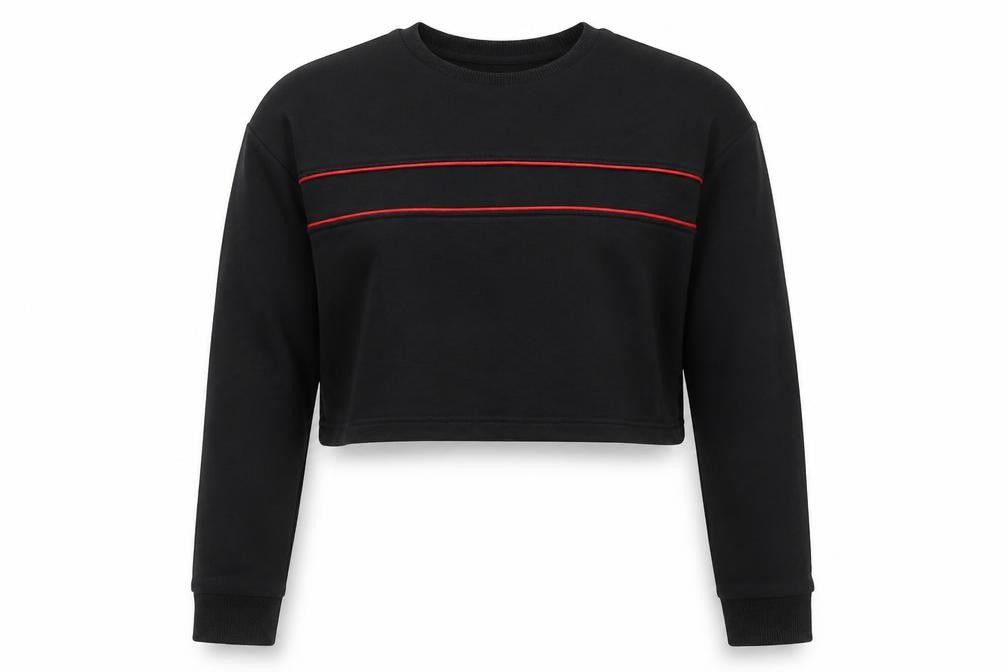 The Couture Club Womens Black Cotton Pullover Sweatshirt Size S Pullover - Cropped