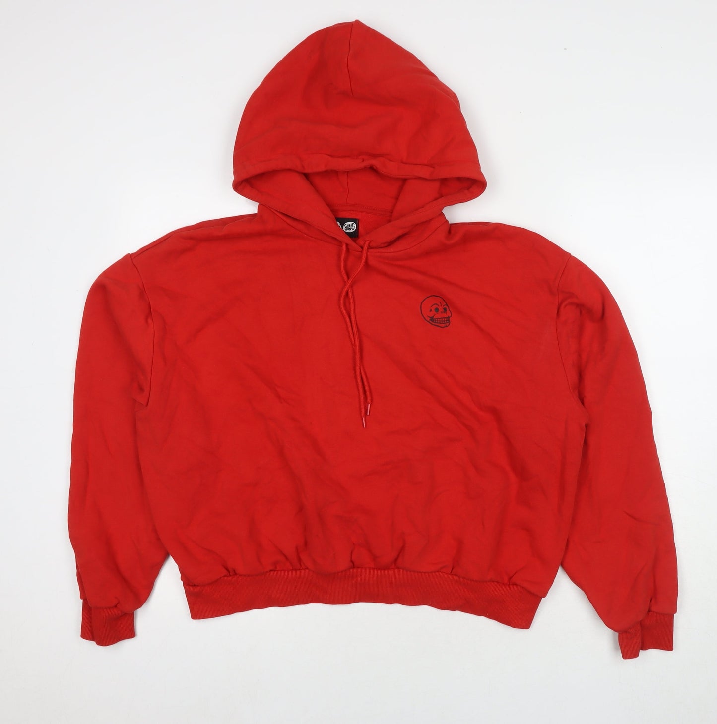 Cheap Monday Womens Red Cotton Pullover Hoodie Size L Pullover - Logo