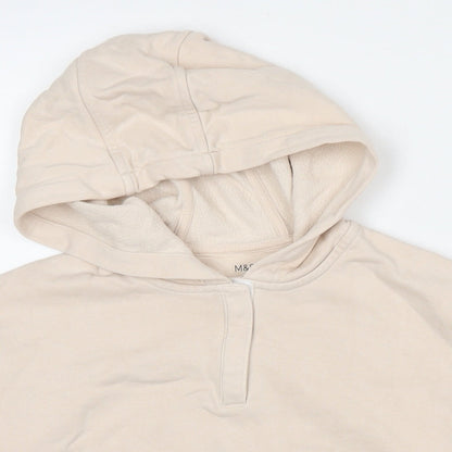 Marks & Spencer Girls Beige Polyester Pullover Hoodie Size 7-8 Years Pullover