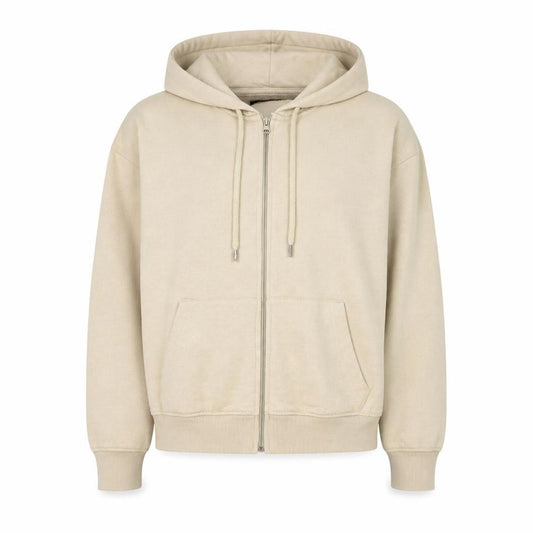 Boohoo Womens Beige Polyester Full Zip Hoodie Size S Zip