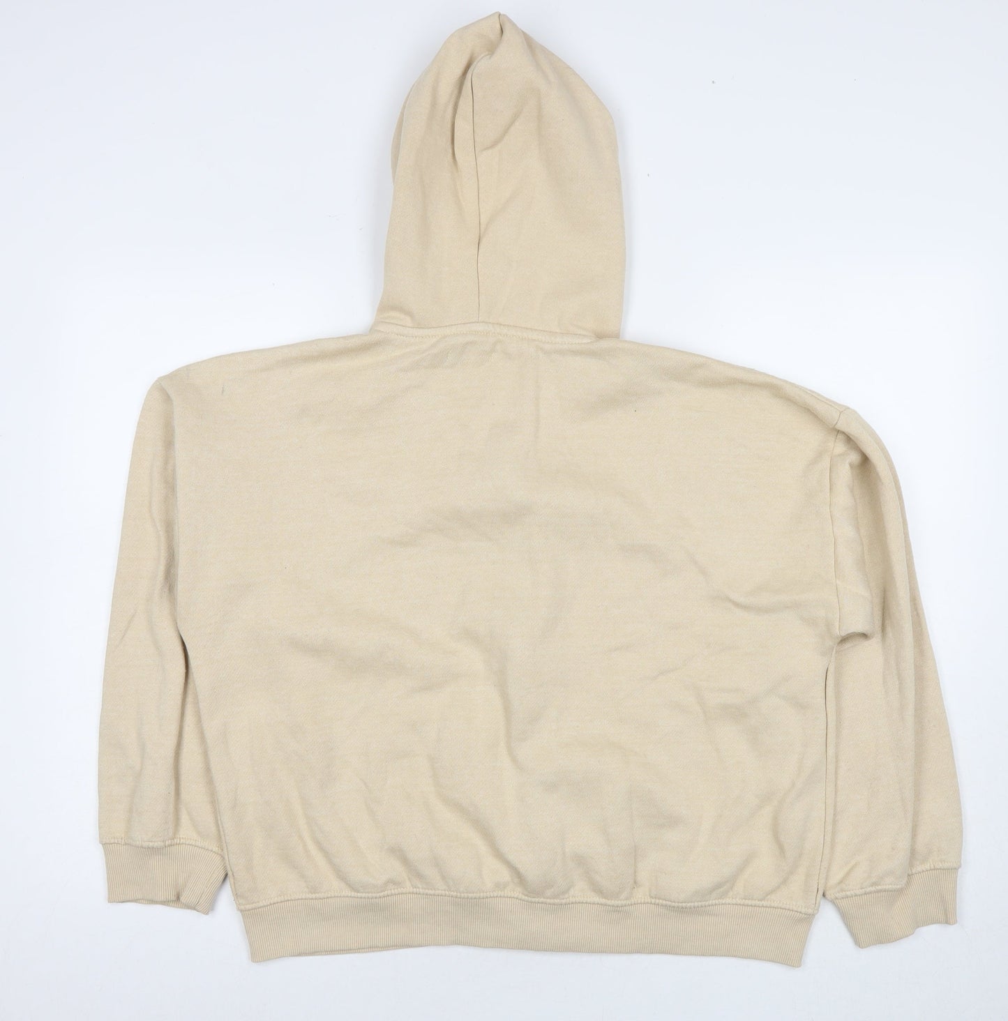 Boohoo Womens Beige Polyester Full Zip Hoodie Size S Zip
