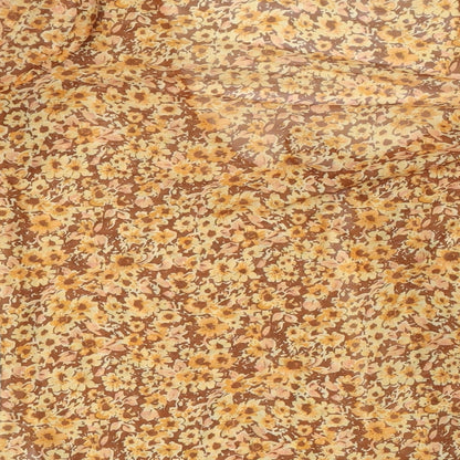 Motel Rocks Womens Brown Floral Polyester Basic Button-Up Size M V-Neck