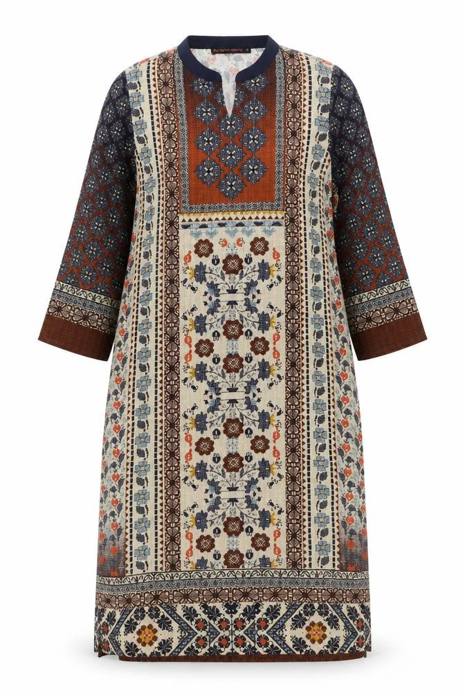 FusionBeats Womens Multicoloured Polyester Tunic Blouse Size S Round Neck
