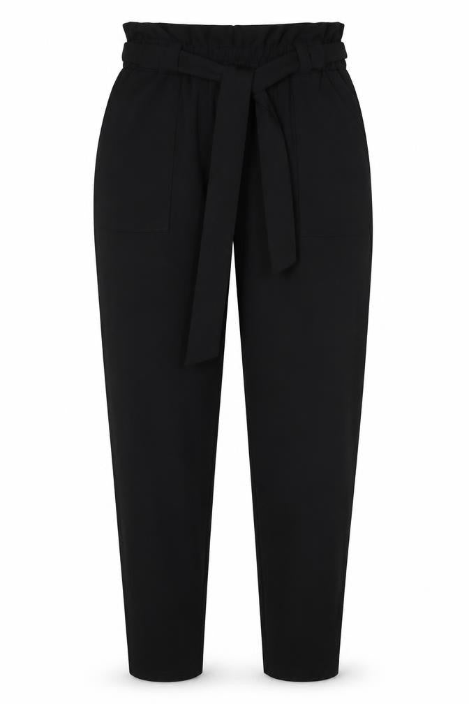Boohoo Womens Black Polyester Trousers Size 8 L25 in Regular - Elasticated Waist