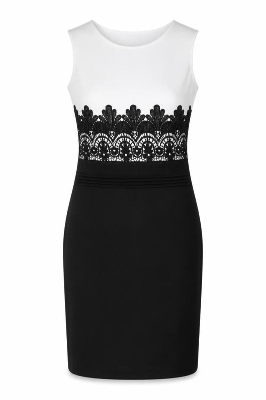 Glamour Babe Womens Black Polyester Pencil Dress Size 8 Round Neck - Lace Waist