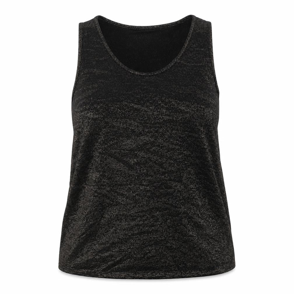 NEXT Womens Black Viscose Basic Tank Size 14 Round Neck - Gold Fleck
