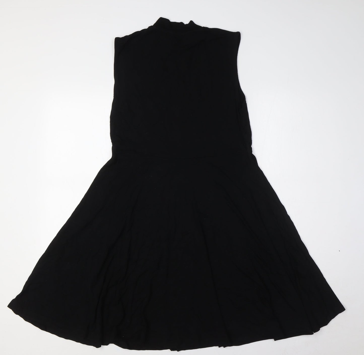 Warehouse Womens Black Viscose A-Line Size M Mock Neck