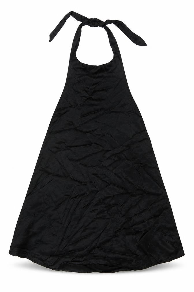 Zara Womens Black Viscose A-Line Size M Halter Button