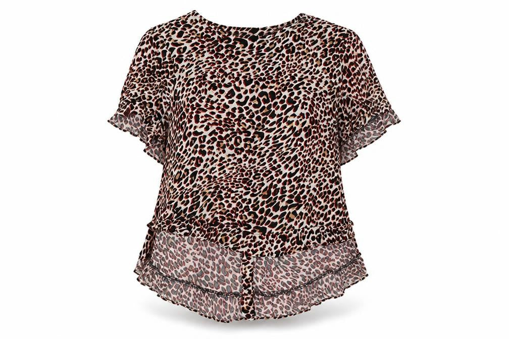 Stella Morgan Womens Multicoloured Animal Print Viscose Basic Button-Up Size 10 Boat Neck - Buttons Down Back