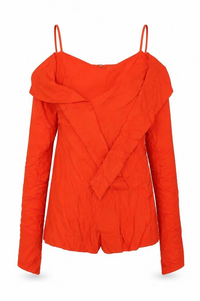 Glamorous Womens Orange Polyester Playsuit One-Piece Size 10 L3 in Zip - Cold Shoulder