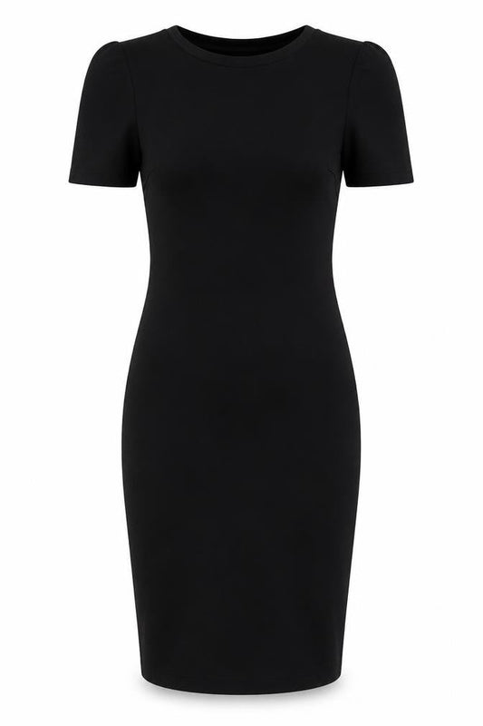 Dorothy Perkins Womens Black Polyester Pencil Dress Size 8 Boat Neck Zip