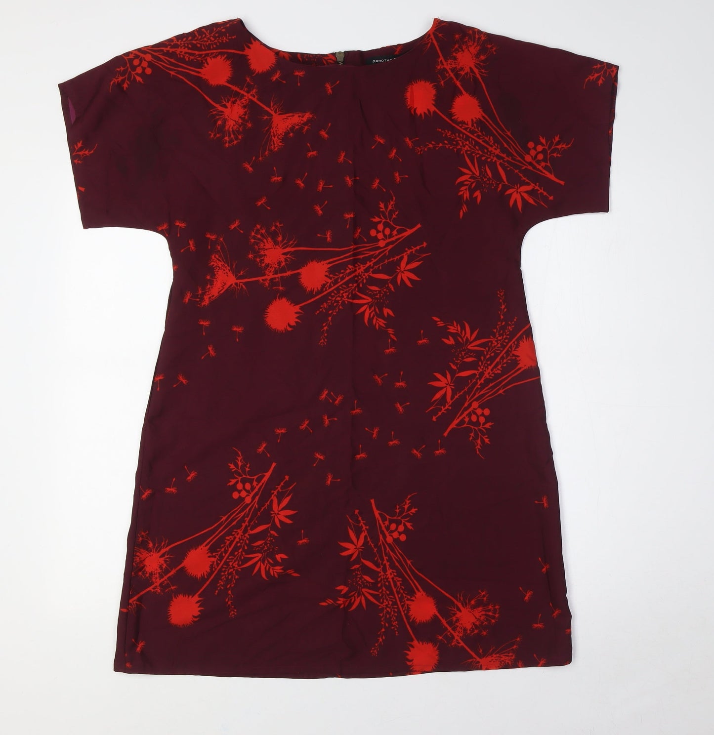 Dorothy Perkins Womens Purple Polyester A-Line Size 10 Boat Neck Zip - Dandelion