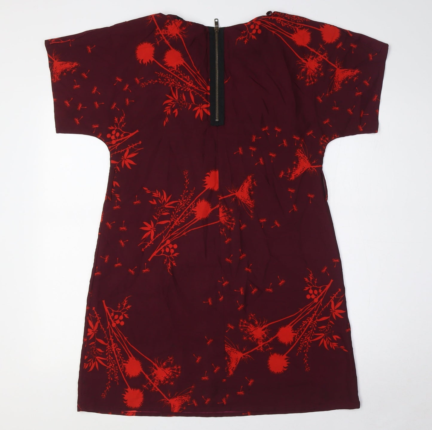 Dorothy Perkins Womens Purple Polyester A-Line Size 10 Boat Neck Zip - Dandelion