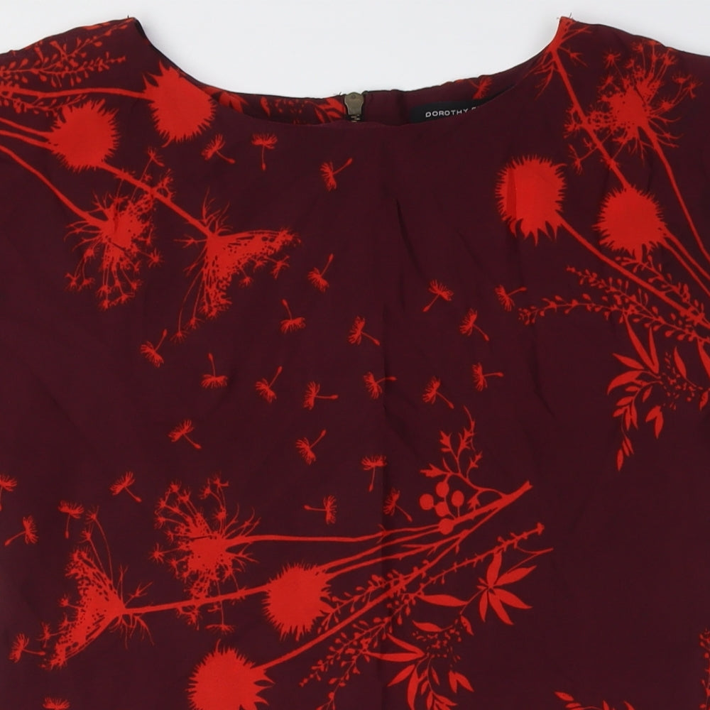 Dorothy Perkins Womens Purple Polyester A-Line Size 10 Boat Neck Zip - Dandelion