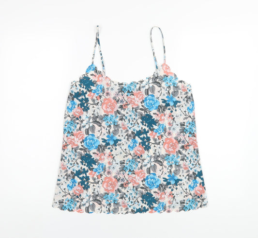 Oasis Womens Multicoloured Floral Polyester Camisole T-Shirt Size 10 V-Neck