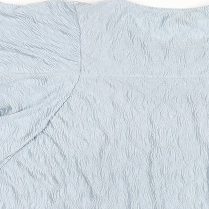 River Island Womens Blue Polyester Basic T-Shirt Size 12 Round Neck
