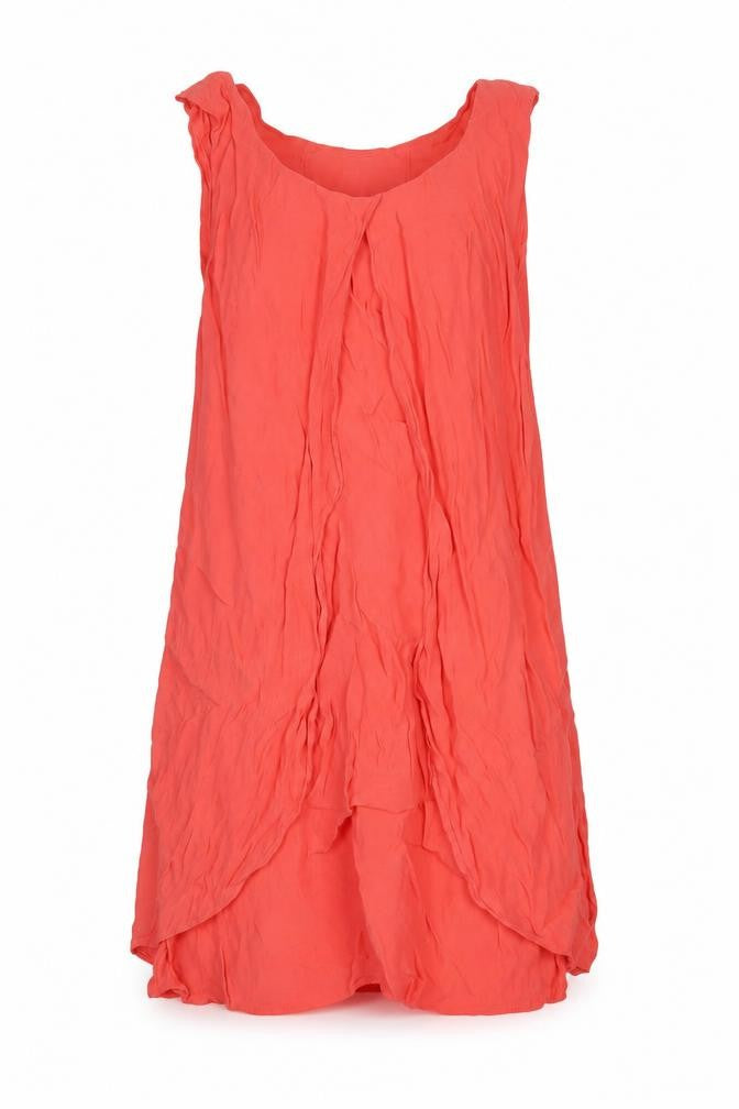 Max Studio Womens Orange Viscose Tank Dress Size L Scoop Neck Pullover