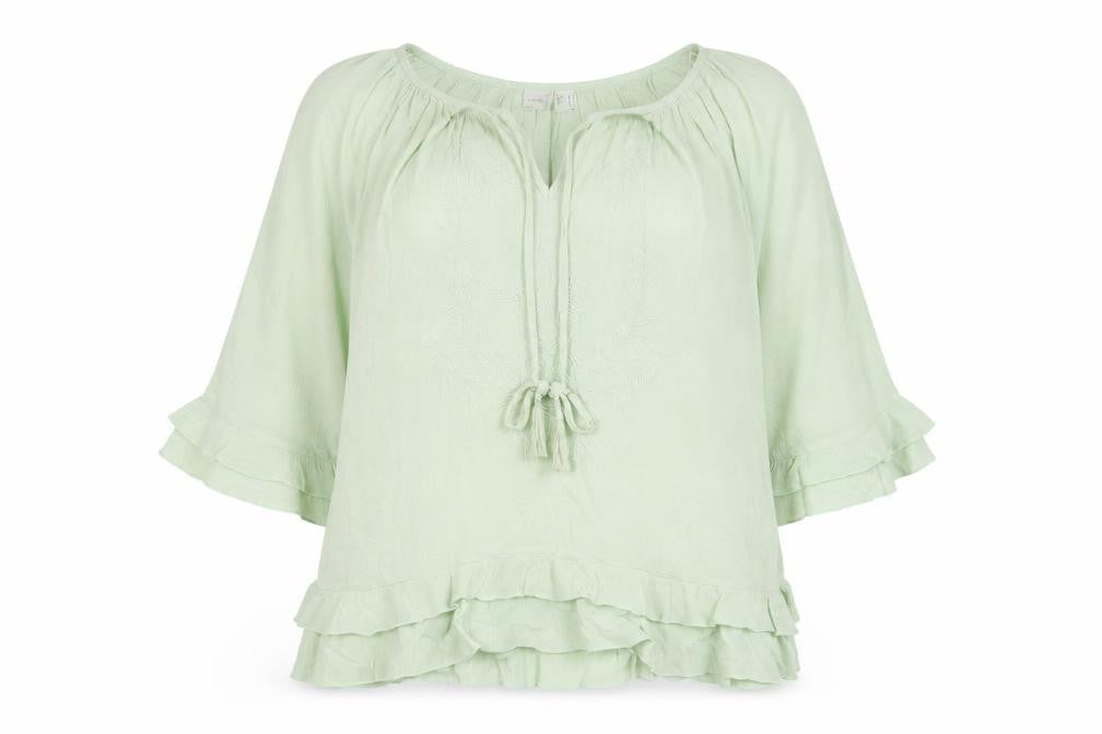 Body Flirt Womens Green Viscose Basic T-Shirt Size 20 V-Neck