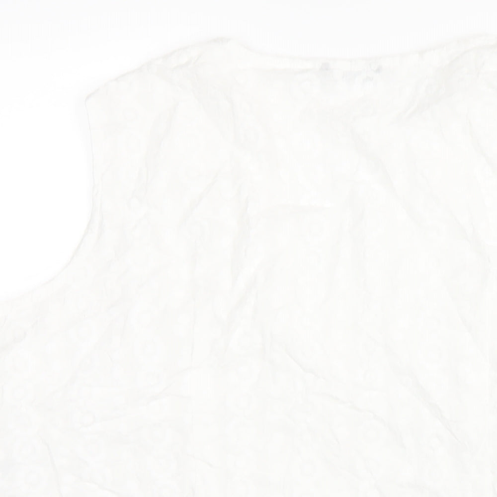 Roman Womens White Cotton Basic T-Shirt Size 16 V-Neck
