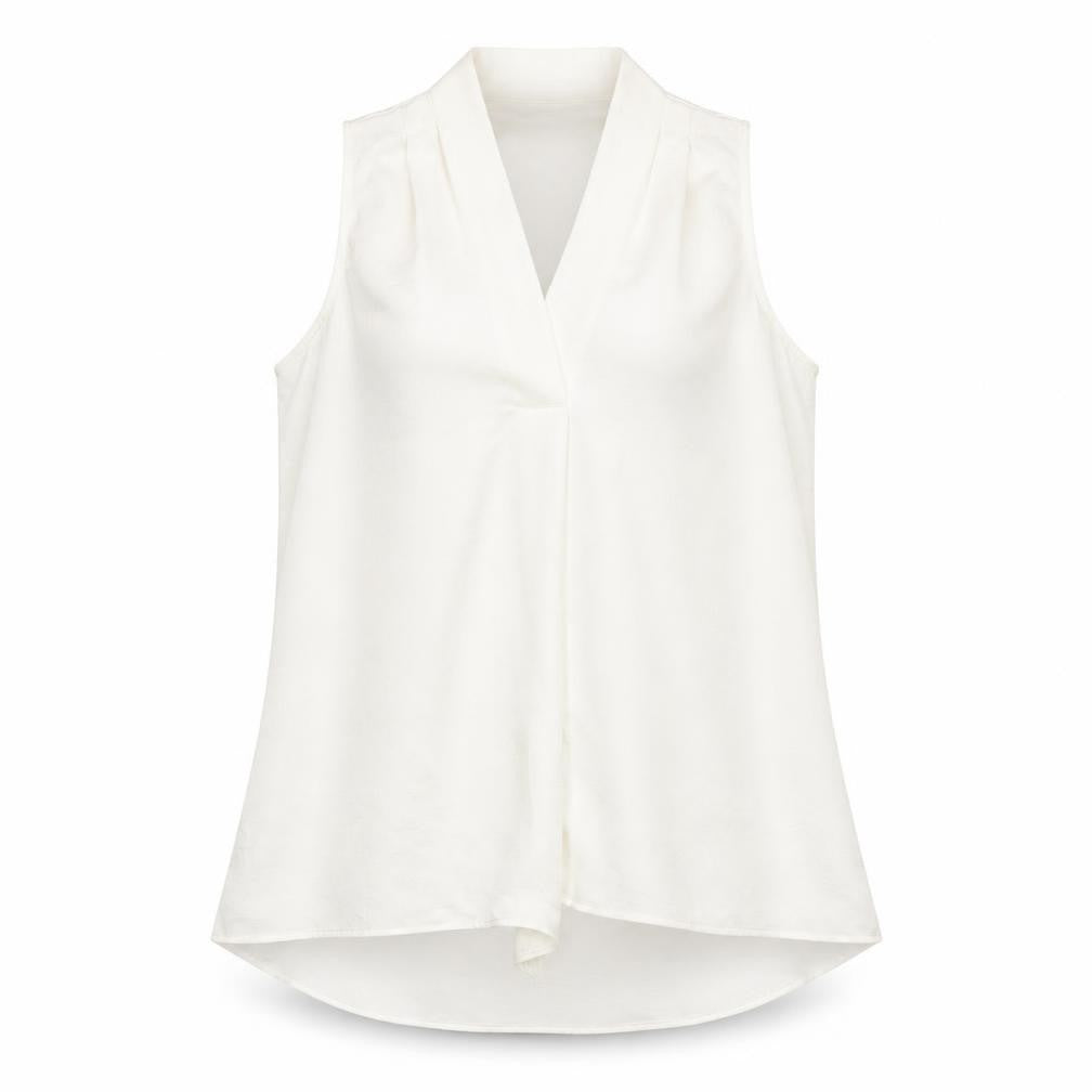 NEXT Womens Ivory Polyester Basic Blouse Size 12 V-Neck
