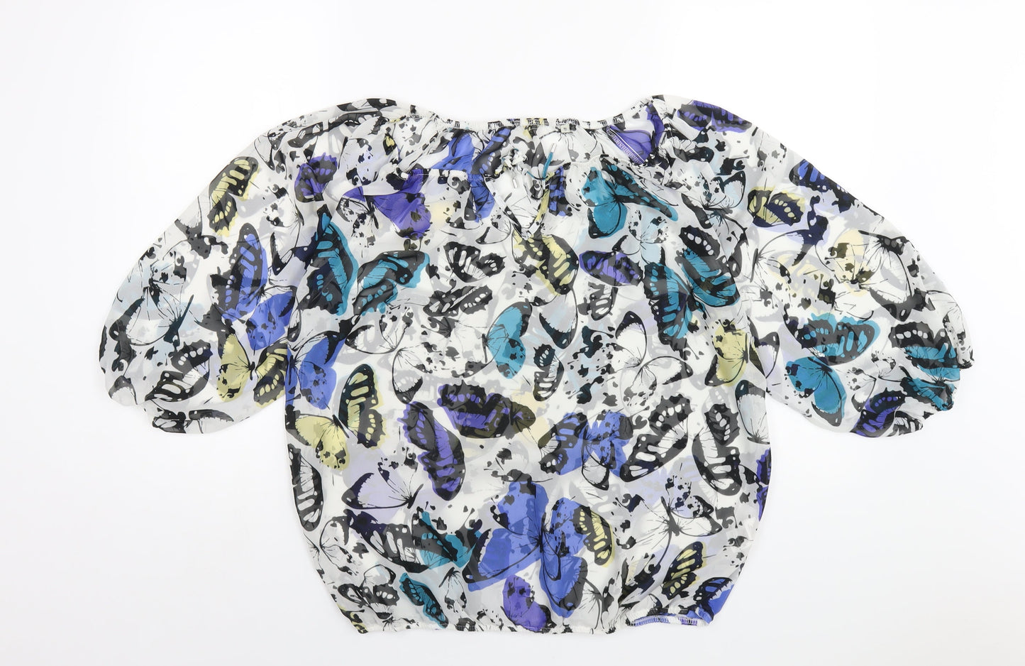 Dorothy Perkins Womens Multicoloured Geometric Polyester Basic Blouse Size 16 Scoop Neck