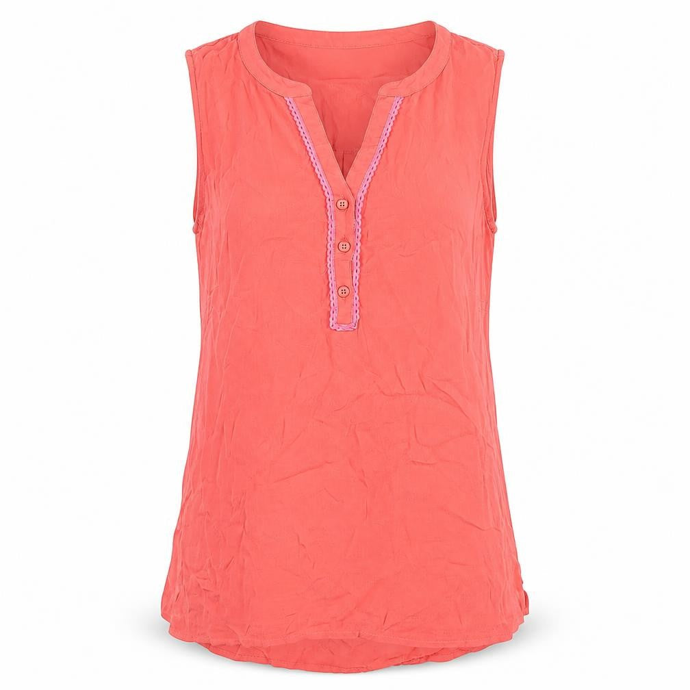 M&Co Womens Pink Viscose Basic Tank Size 12 V-Neck