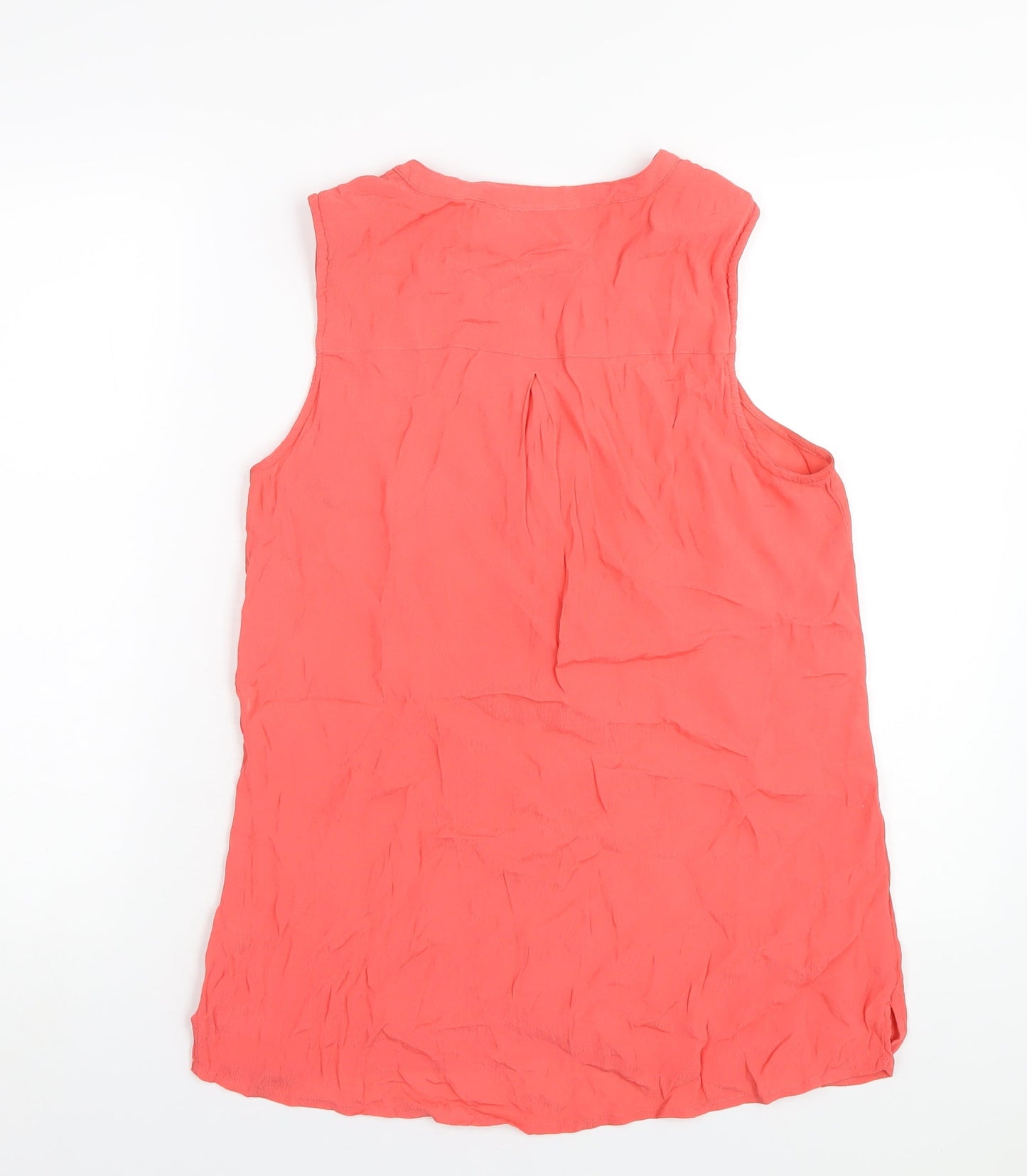 M&Co Womens Pink Viscose Basic Tank Size 12 V-Neck