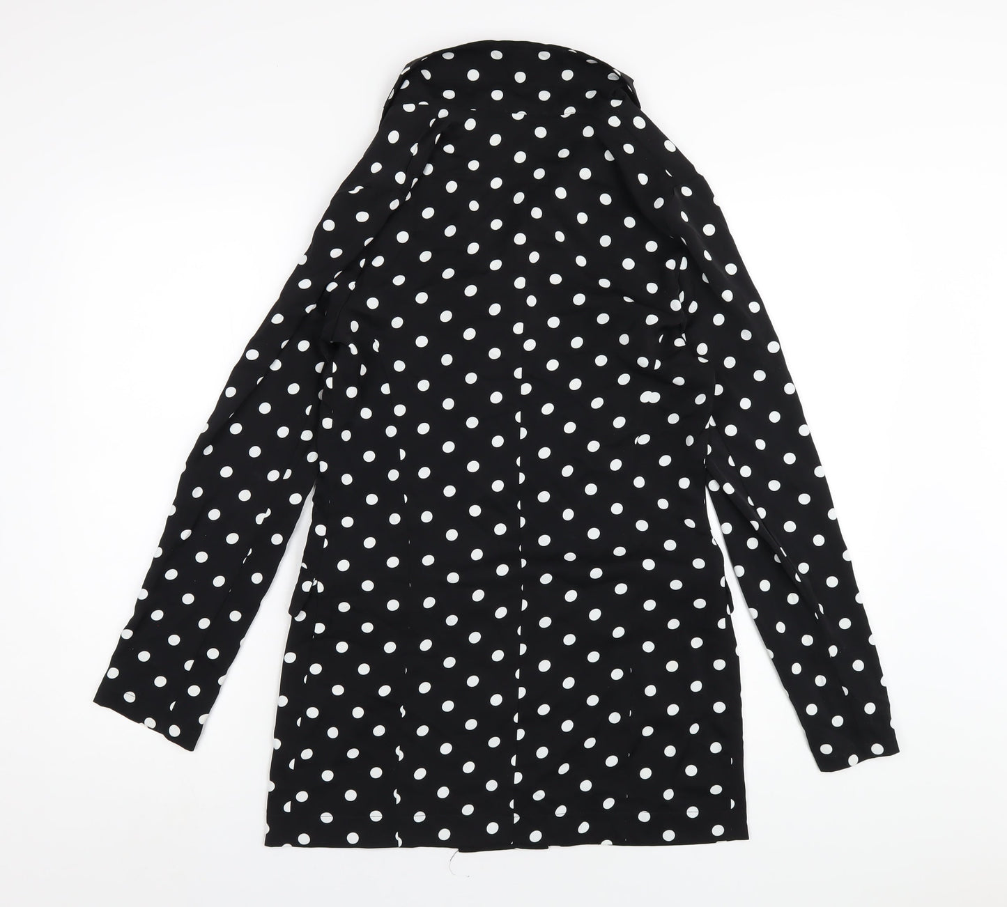 I SAW IT FIRST Womens Black Polka Dot Polyester Jacket Dress Size 6 Collared Button