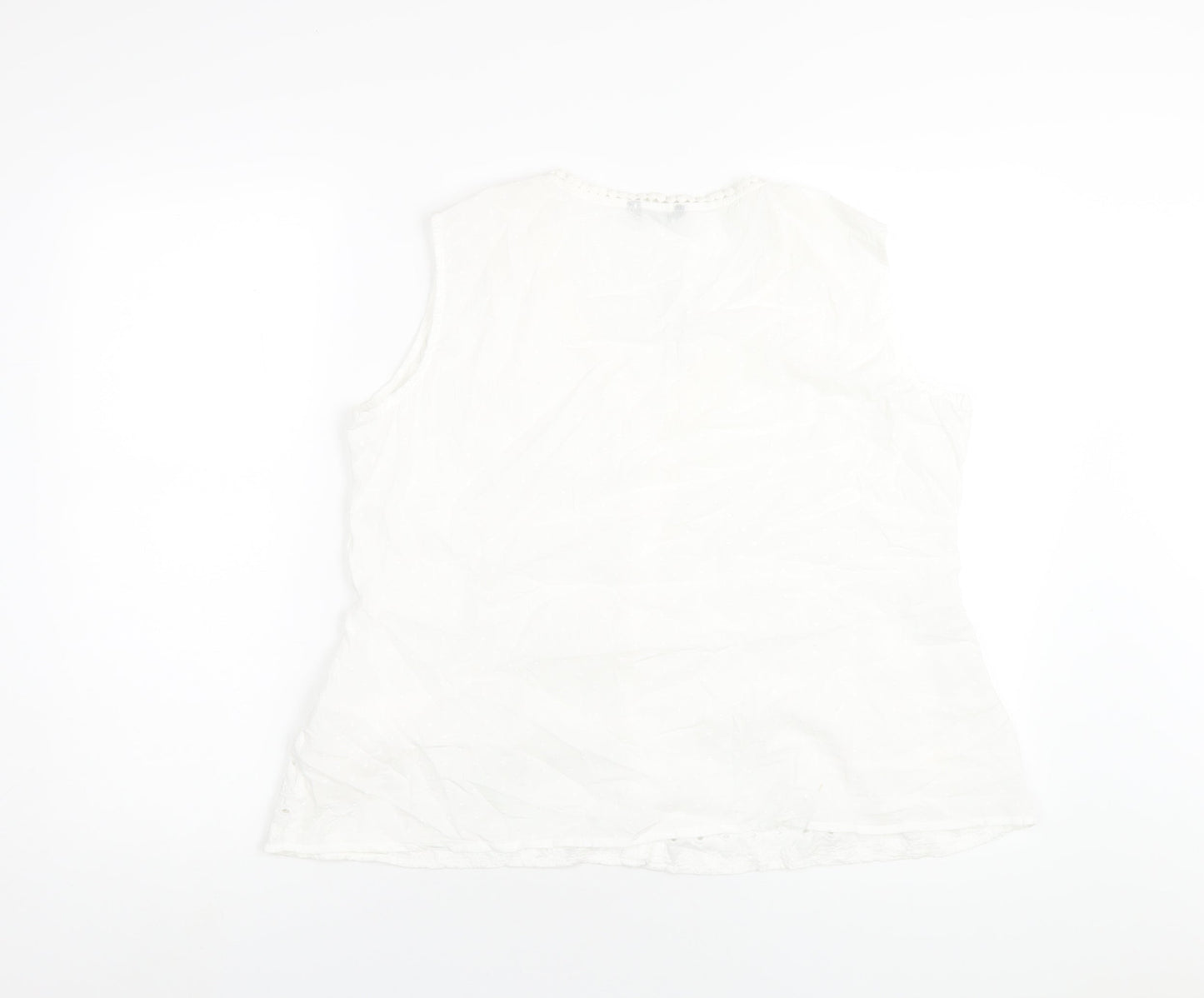 Roman Womens White Cotton Basic T-Shirt Size 12 V-Neck