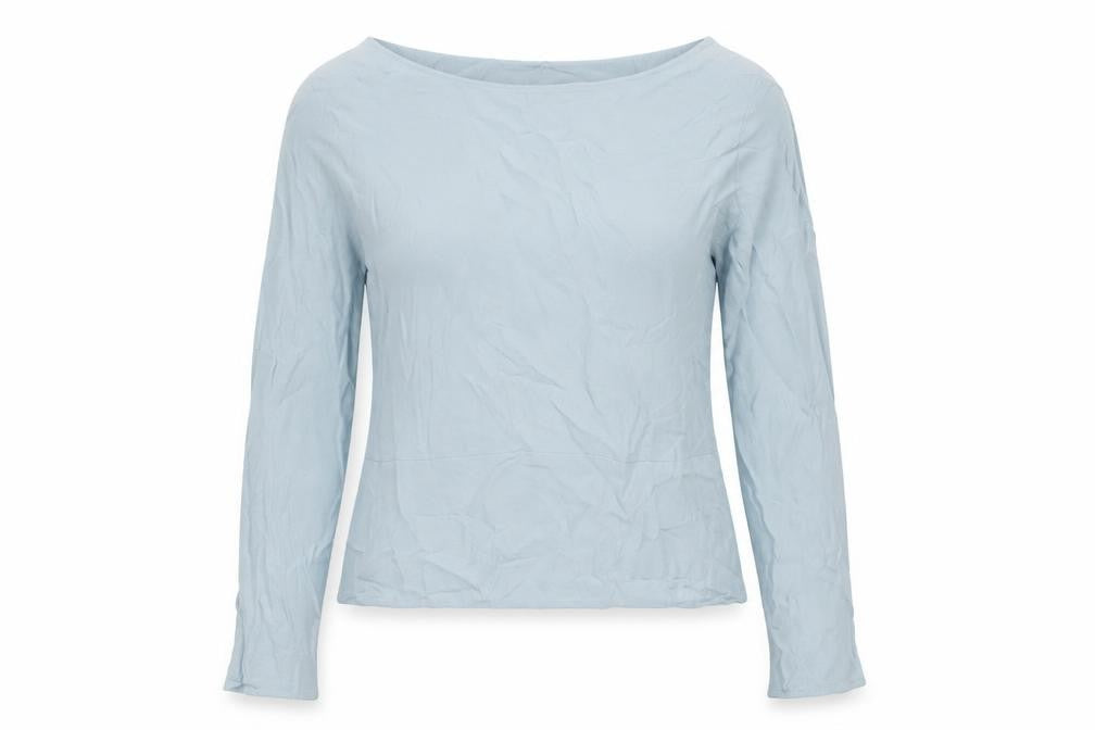 Marks & Spencer Womens Blue Viscose Basic T-Shirt Size 6 Round Neck