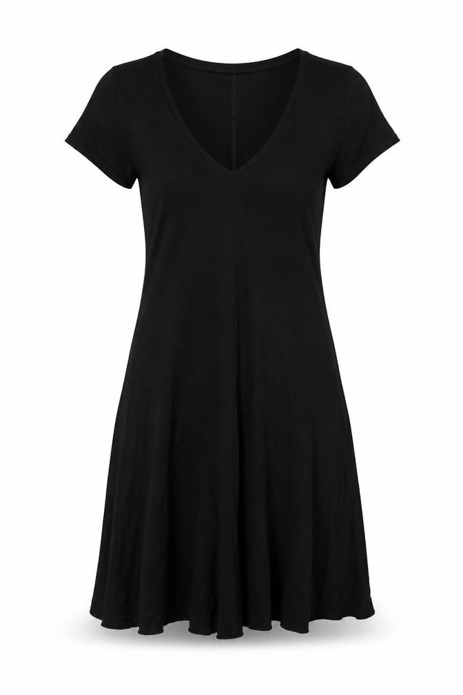 FOREVER 21 Womens Black Viscose A-Line Size S V-Neck Pullover