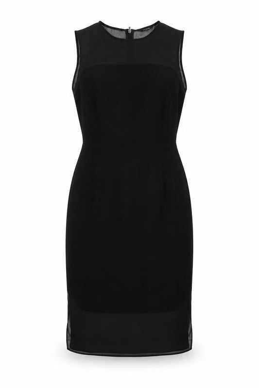 Autograph Womens Black Polyester Pencil Dress Size 10 Round Neck Zip