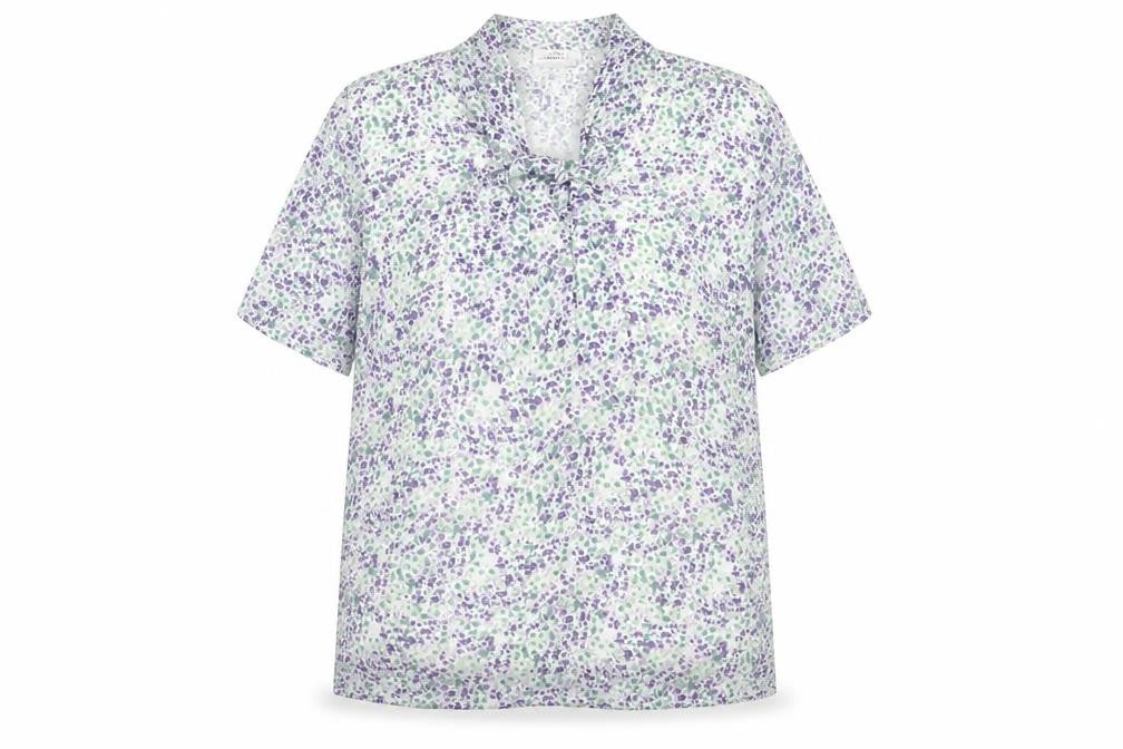 Damart Womens Multicoloured Floral Polyester Basic T-Shirt Size 18 V-Neck