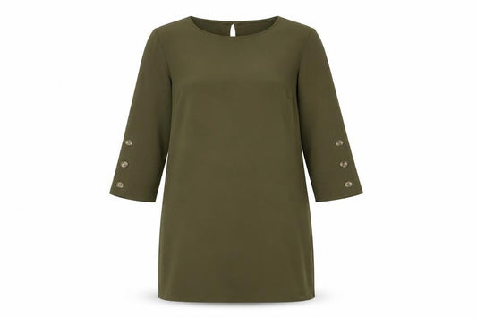 Dorothy Perkins Womens Green Polyester A-Line Size 12 Round Neck Button