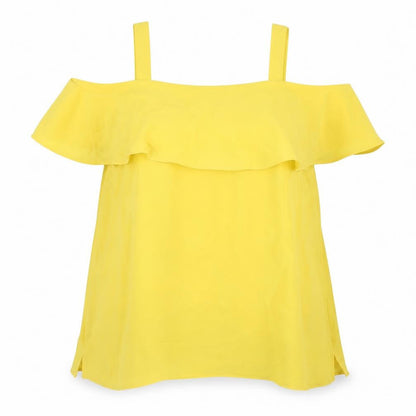 Dorothy Perkins Womens Yellow Polyester Basic Blouse Size 20 Square Neck