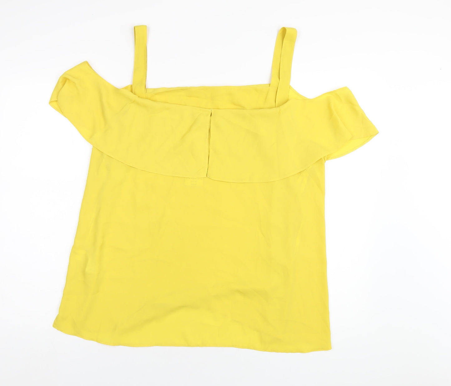Dorothy Perkins Womens Yellow Polyester Basic Blouse Size 20 Square Neck