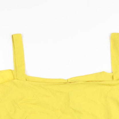 Dorothy Perkins Womens Yellow Polyester Basic Blouse Size 20 Square Neck
