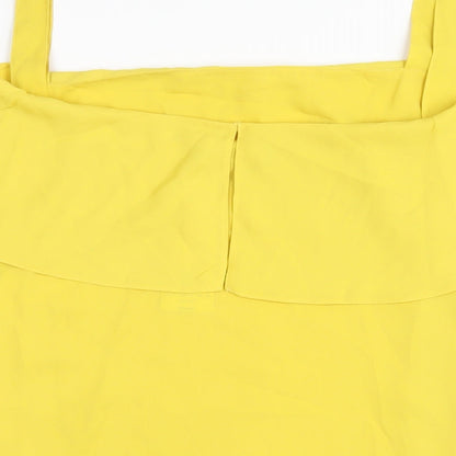 Dorothy Perkins Womens Yellow Polyester Basic Blouse Size 20 Square Neck
