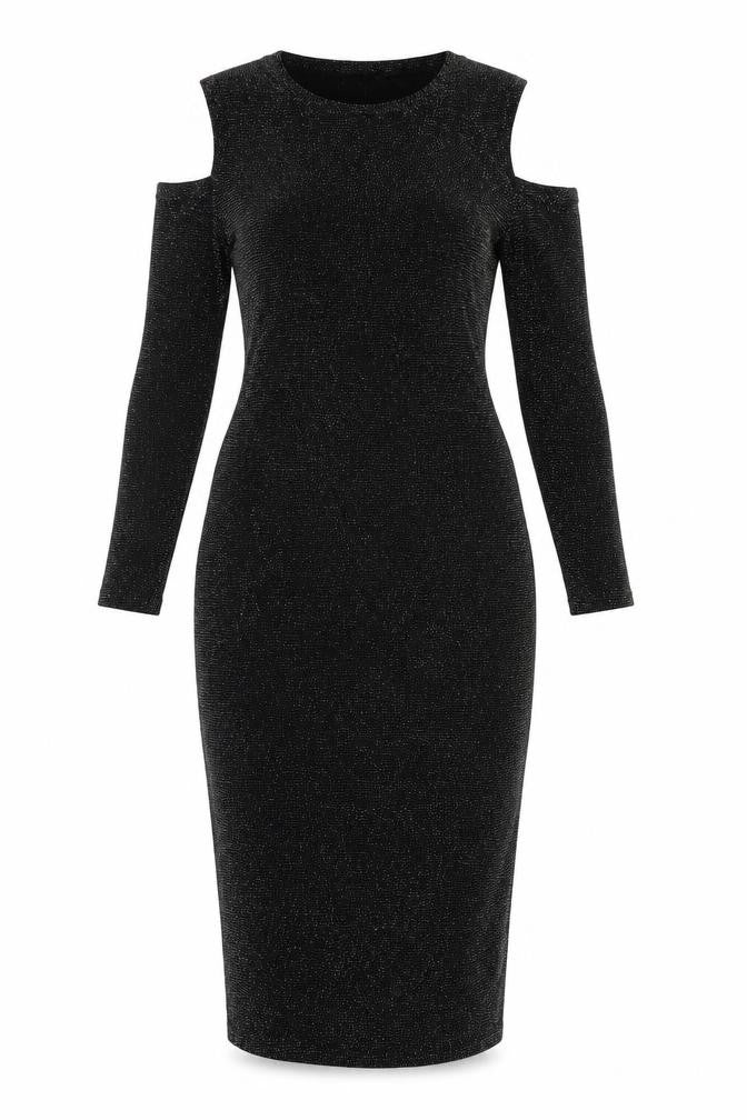 Boohoo Womens Black Nylon Bodycon Size 10 Round Neck Pullover