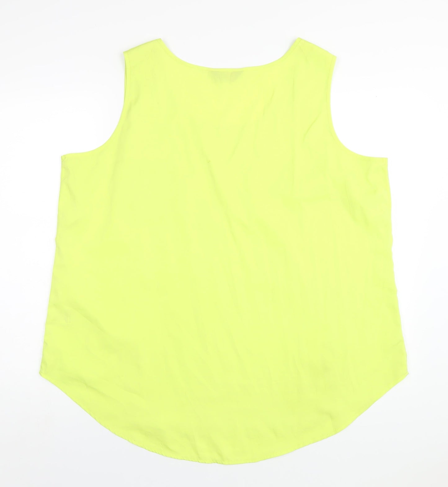Yours Womens Yellow Polyester Basic Tank Size 22 Round Neck
