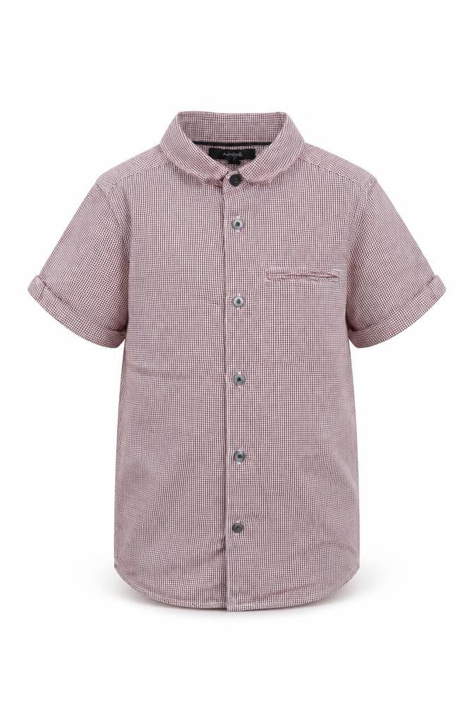 Autograph Boys Red Check Cotton Basic Button-Up Size 7-8 Years Collared Button