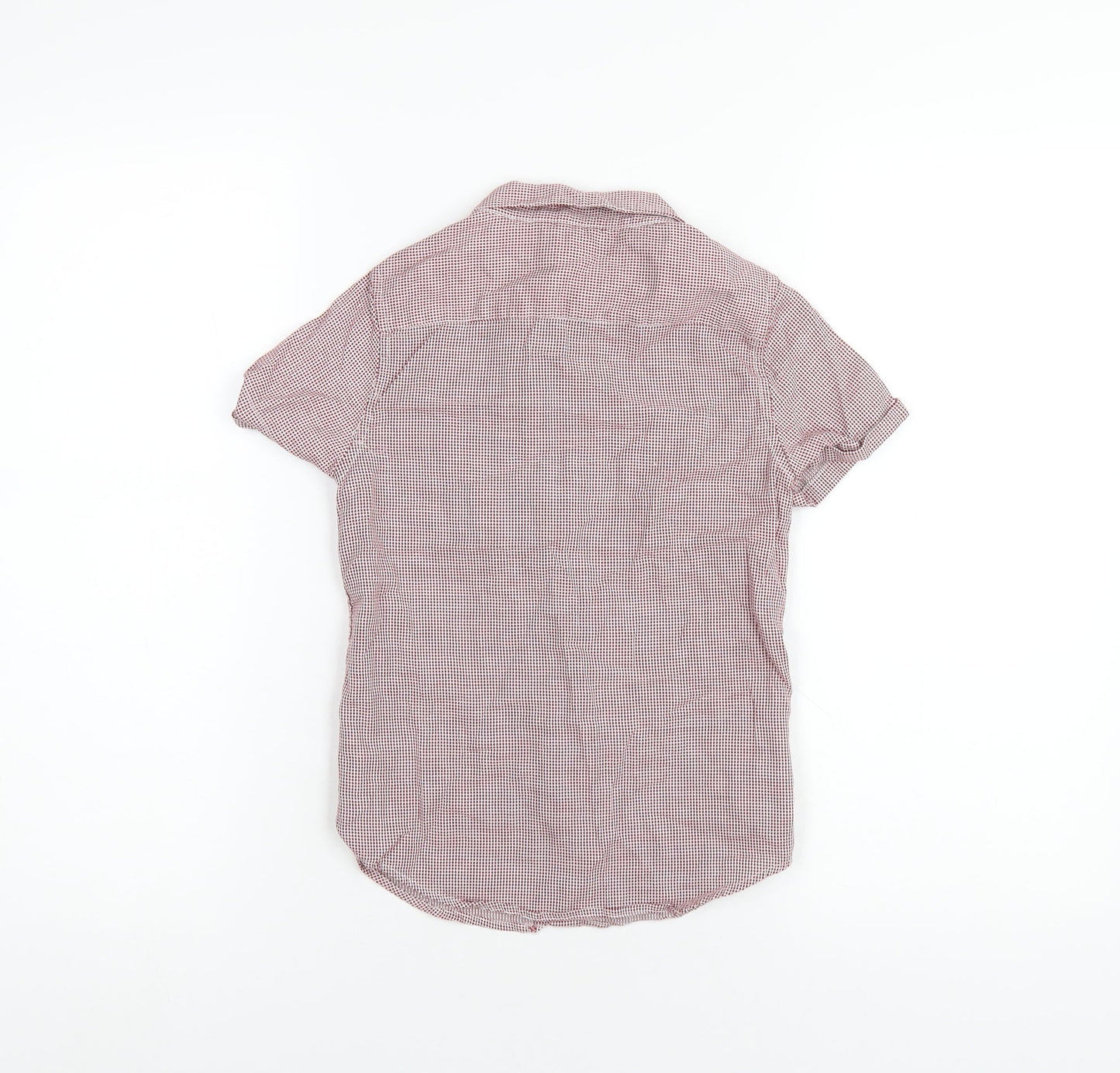 Autograph Boys Red Check Cotton Basic Button-Up Size 7-8 Years Collared Button