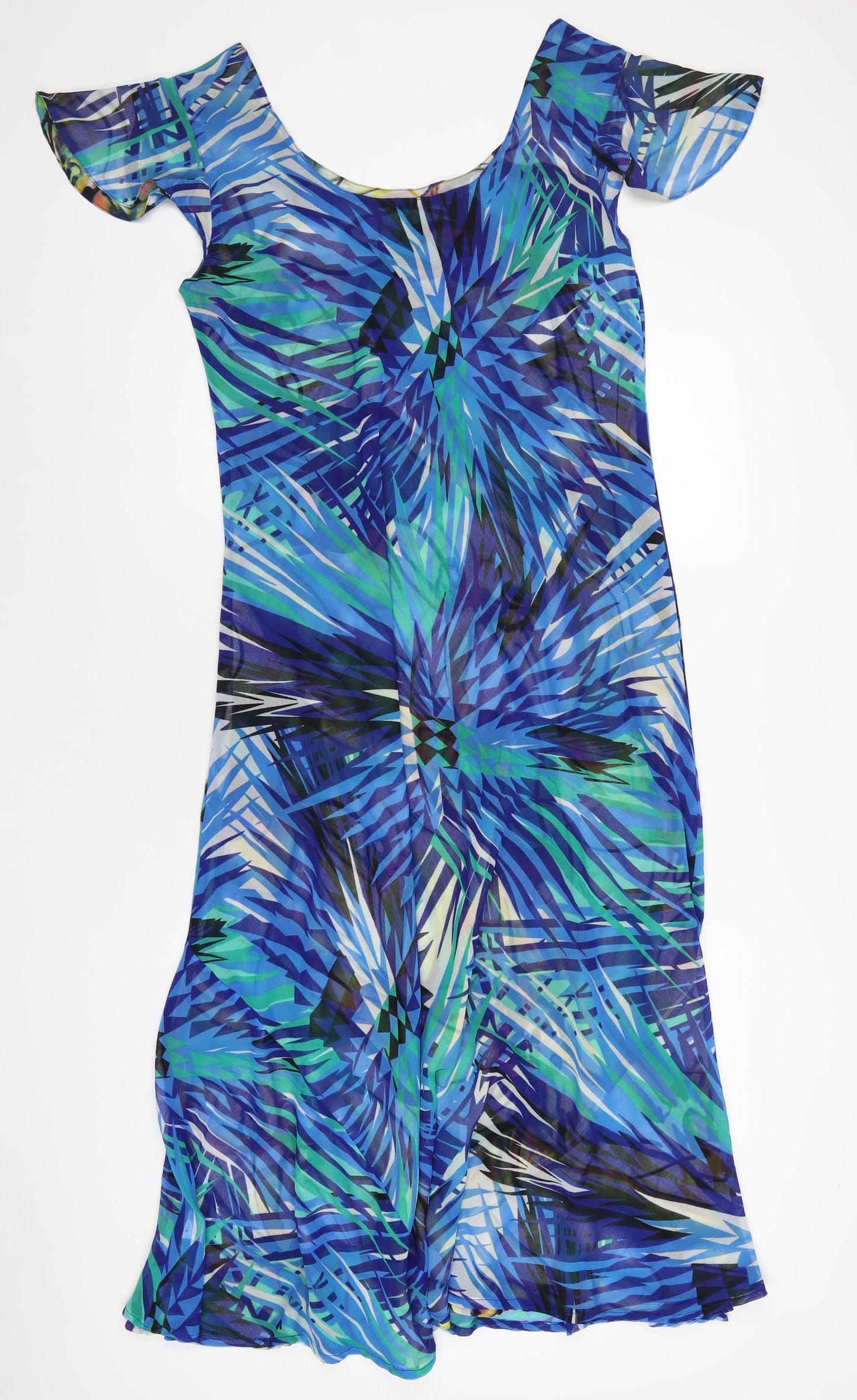 JUST ELEGANCE Womens Multicoloured Geometric Polyester A-Line Size 20 Scoop Neck Pullover